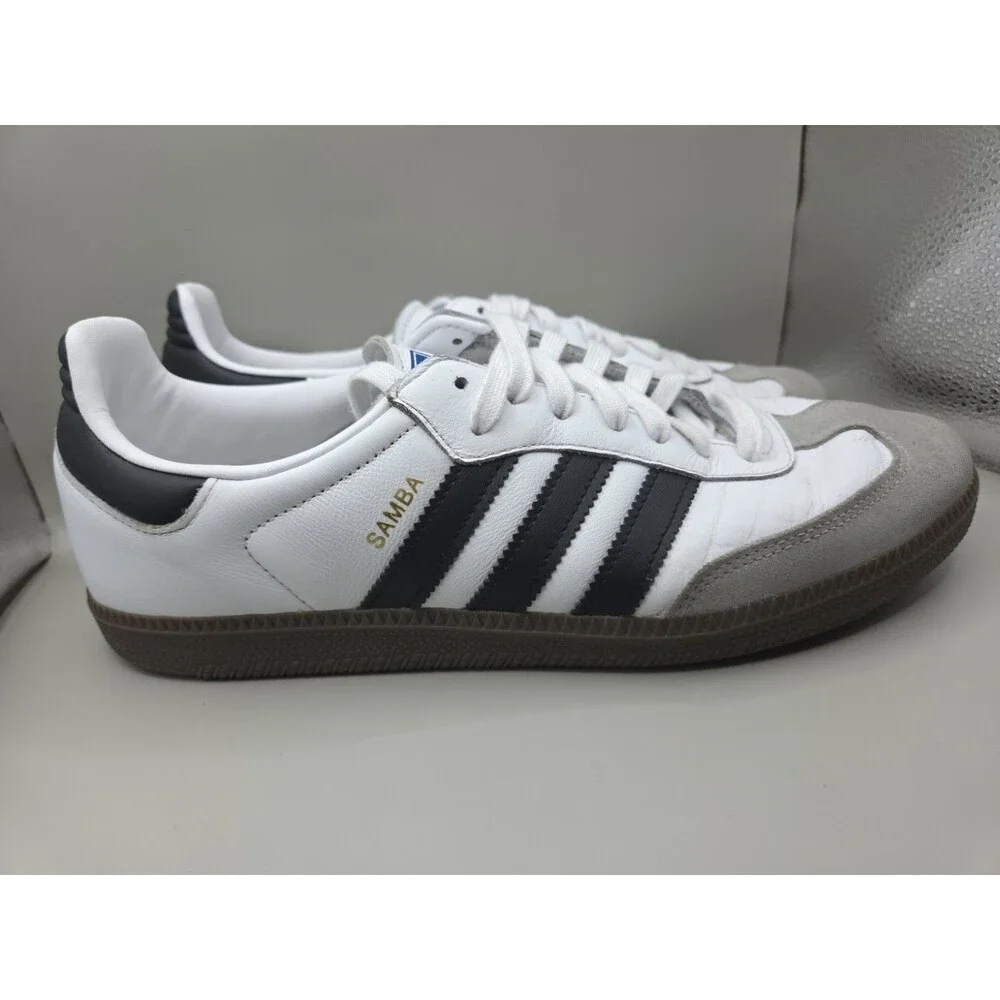 Adidas Samba OG Low Mens 9.5 White Black Gray Gum B75806